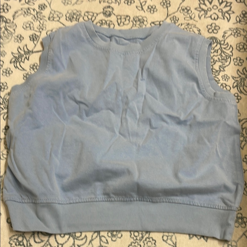 Sleeveless Light Blue Top with Side Slit - Women's - Picture 4 of 5